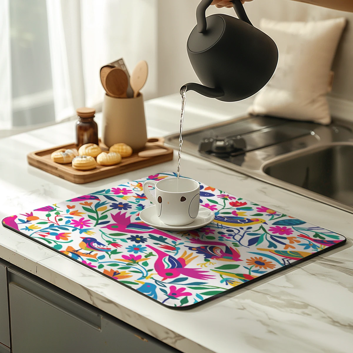 Kitchen Drying Mat May 5 Mexican Dry Coffee Mat Absorbent Dish Placemat   Table Cup Drying Mats Table Decoration Accessories