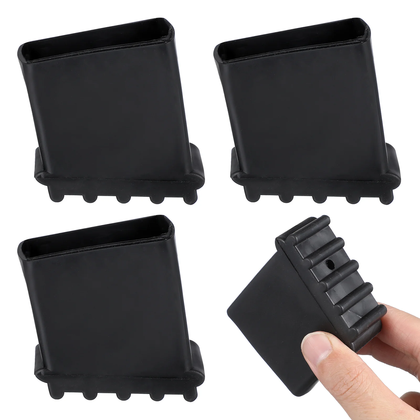 

4Pcs Ladder Feet Protector Non-Slip Rubber Step Ladder Foot Mat Thickened Herringbone Pattern Replacement Black
