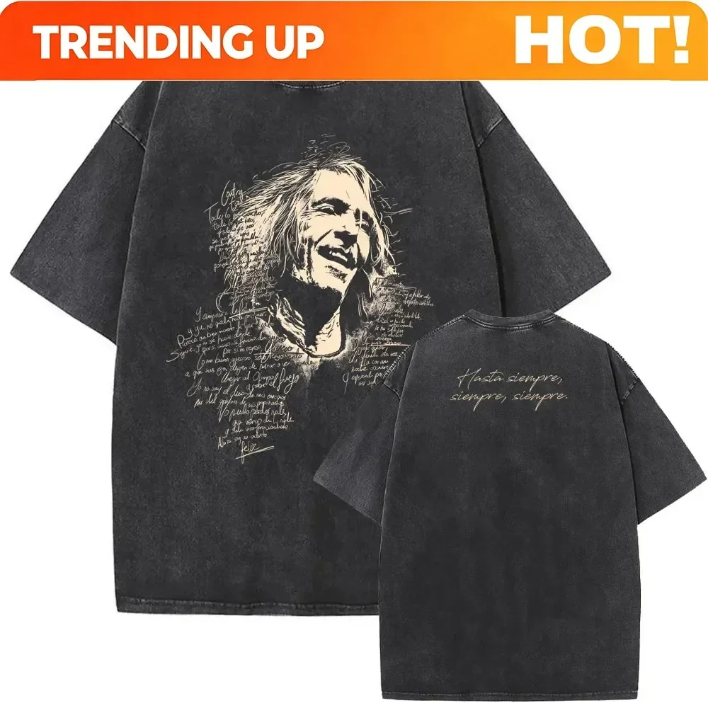 Customization Classic Rock Band EXTREMODURO Robe New Album Poster Print T-shirt Men Women Retro Washed Oversized Top Cotton Fash