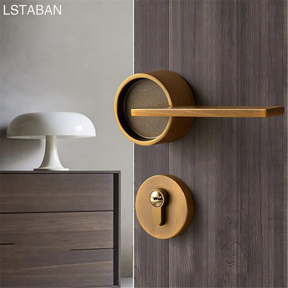 

Luxury Nordic Style Silent Split Door Lock Bedroom Interior Anti-theft Mechanical Lock Security Mute Bathroom Door Handle Locks