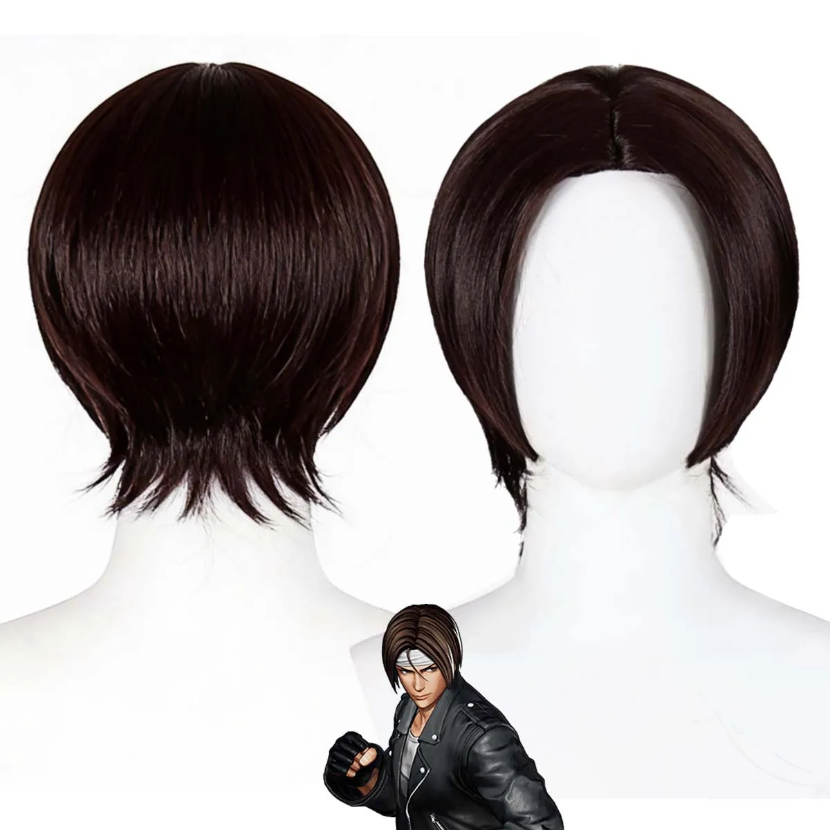 

Men Game The king of fighters'97 Cosplay Kyo Kusanagi Short Brown Heat Resistant Synthetic Hair Wig