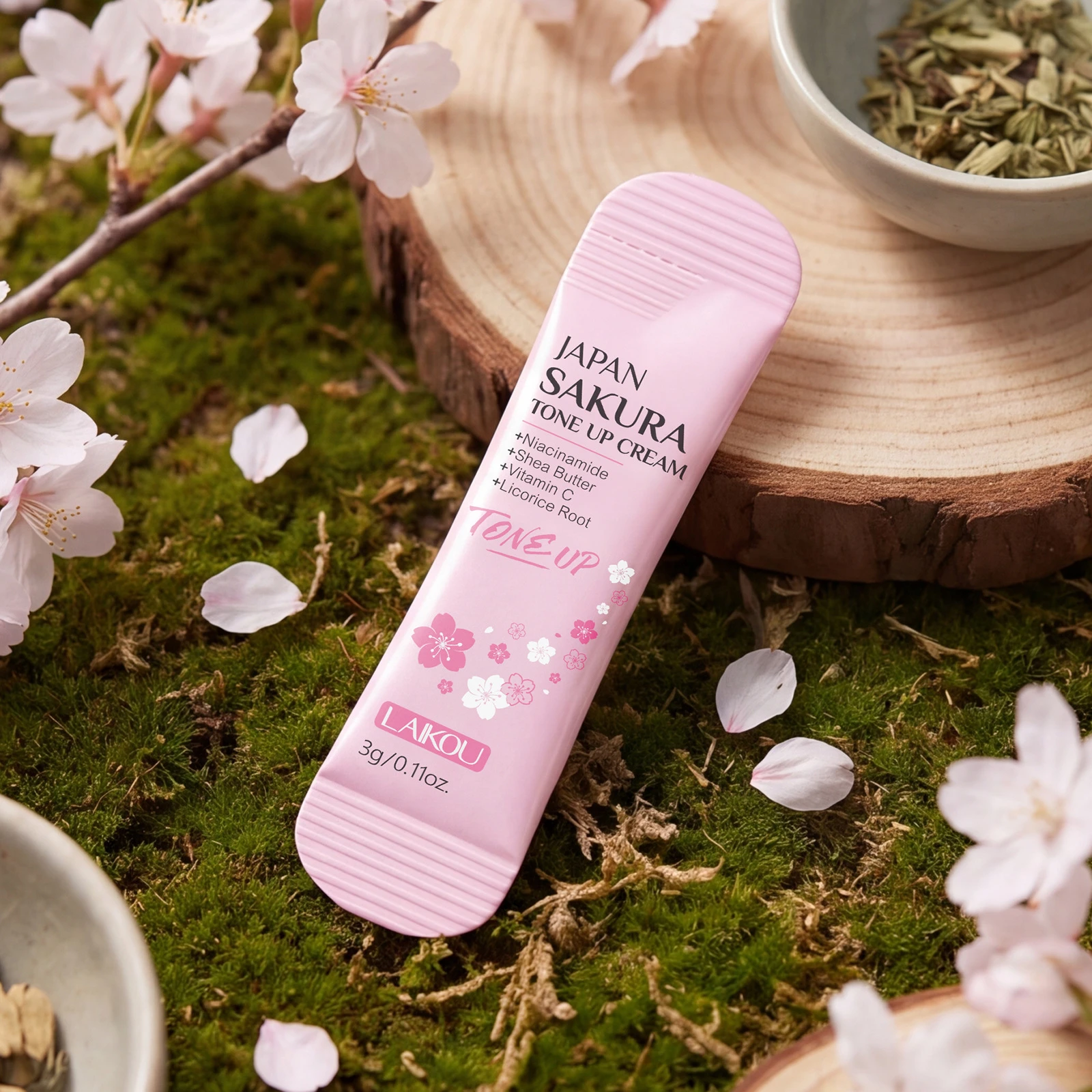 Cherry Blossom Tone Up Cream 3g Single Packet Hydrating Moisturizing Skin Care Primer Light Isolation Facial Makeup Cosmetics