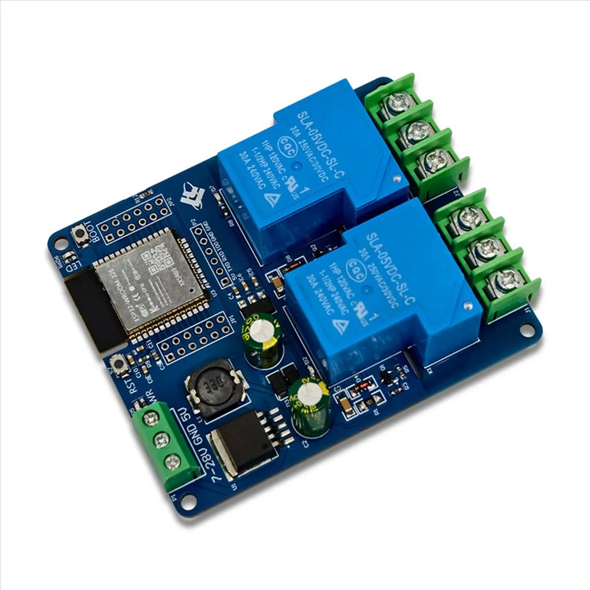[ABDH] 2X 2-Channel WIFI Relay Module 30A ESP32-WROOM-32E Development Board Module for Smart Home Wireless Control DC7-28/5V