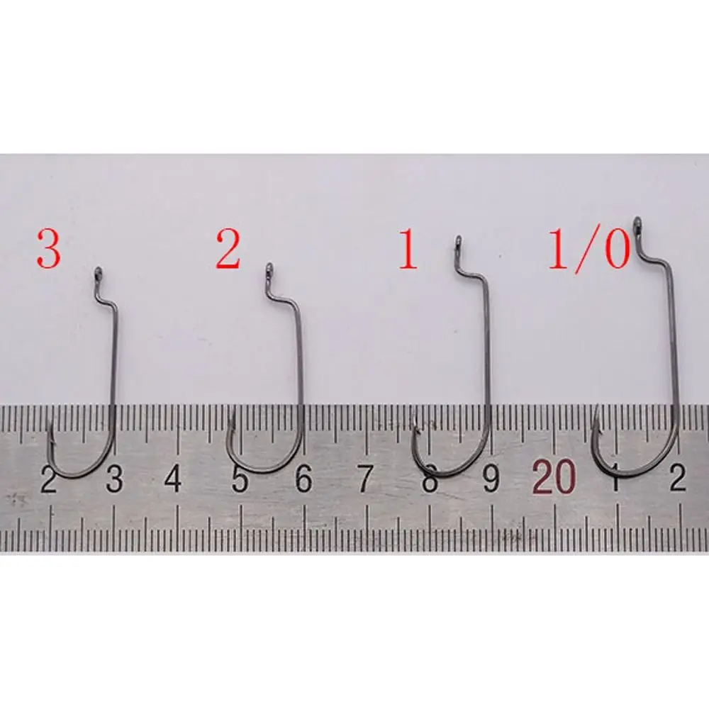 50PCS Fishing Tackle 4#-5/0# Wide Belly Crank Hook Automatic Flip Barbed Sea Fishing Hook High Carbon Steel Single Perch