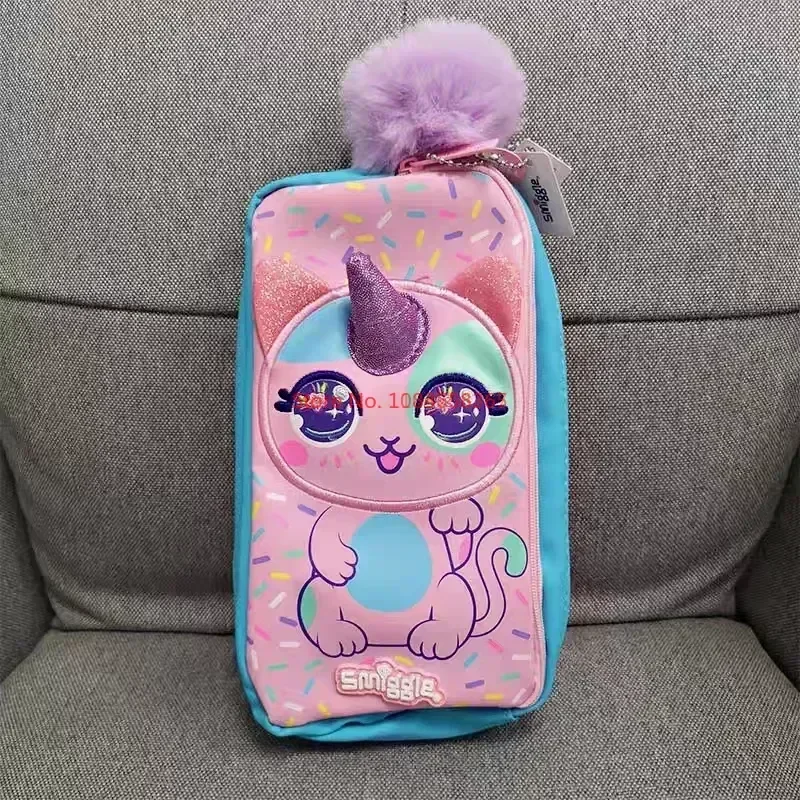 Genuino australiano Smiggle rosa a punta borsa per libri per gatti cancelleria per studenti scatola per matite borsa per il pranzo zaino a strati divisi regalo per studenti