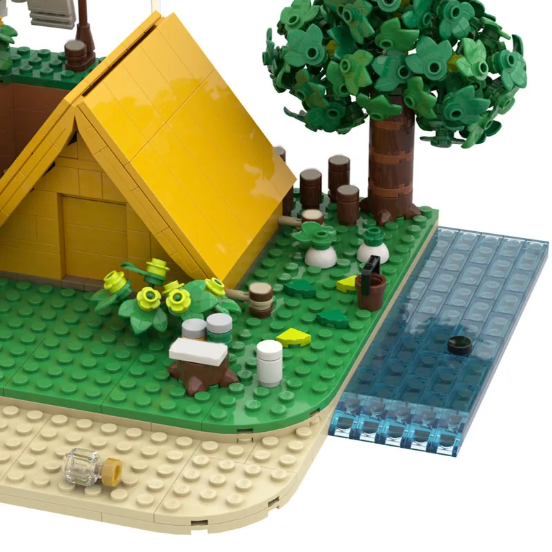 909pcs MOC VillagerTentes Dieren Crossingss Tent Scène Modulaire Bouwstenen Creatieve Assemblage Collector Display Gift