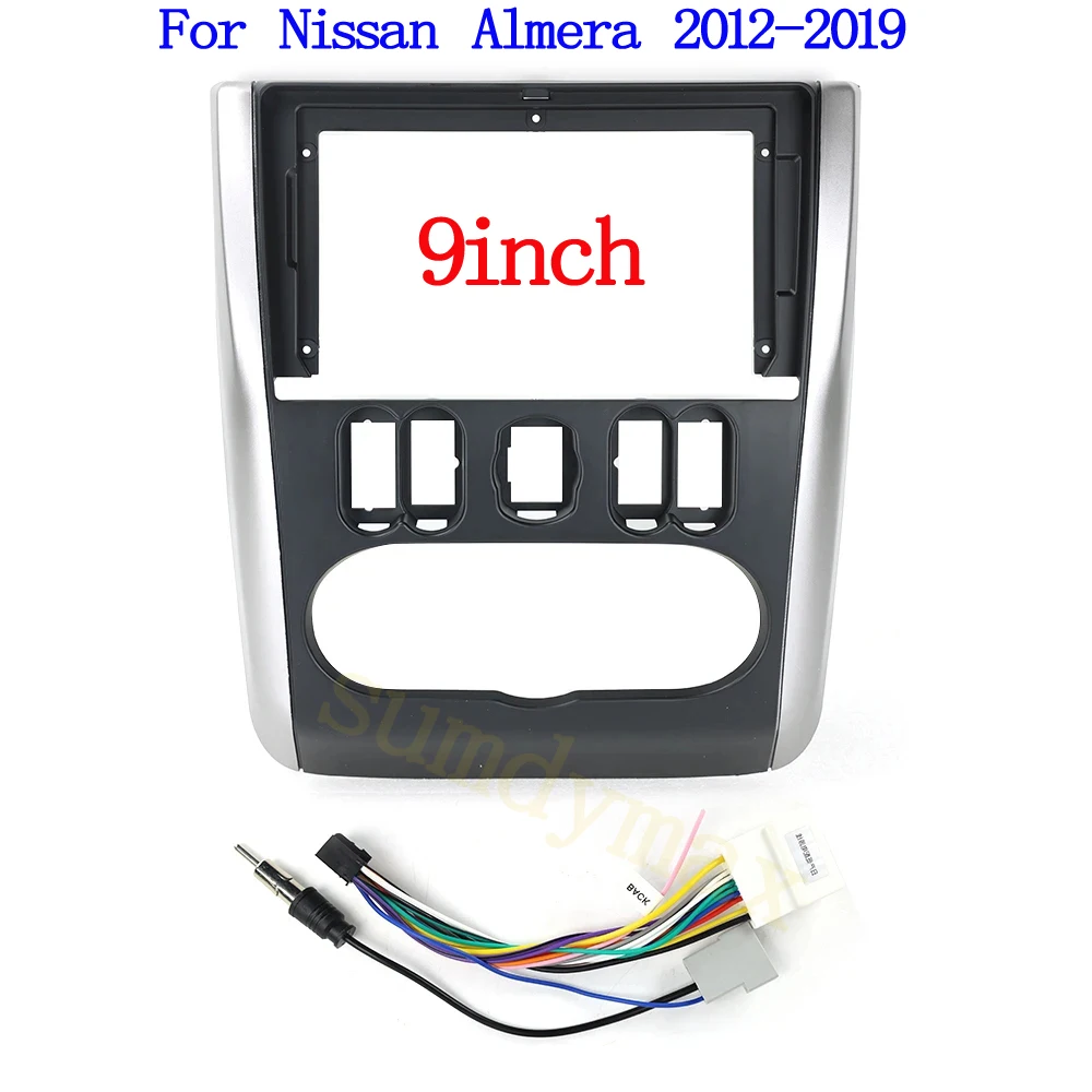 

9inch Car Radio Frame Fascias Navigation Panel power cable For Nissan Almera 2012-2019 Android Screen Dask Kit Fascia Frame