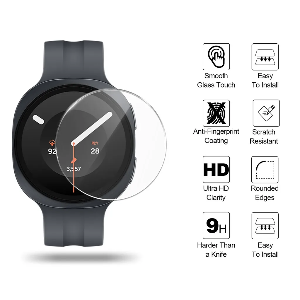 PC Bumper Case + 2Pcs Tempered Glass Set for Samsung Galaxy Watch 9/8 Watch9 40mm 44mm Screen Protector Film Case Cover Shell