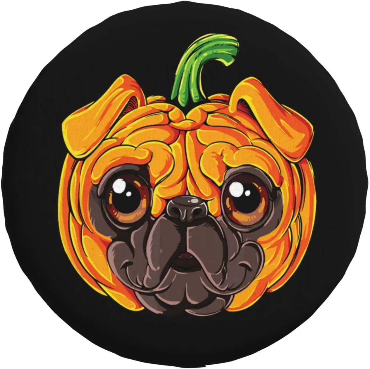 

Pug Pumpkin Spare Tire Cover for Rv Trailer Camper Halloween Tire Covers Wheel Cover Wheel Protectors Universal Fit Car Truck