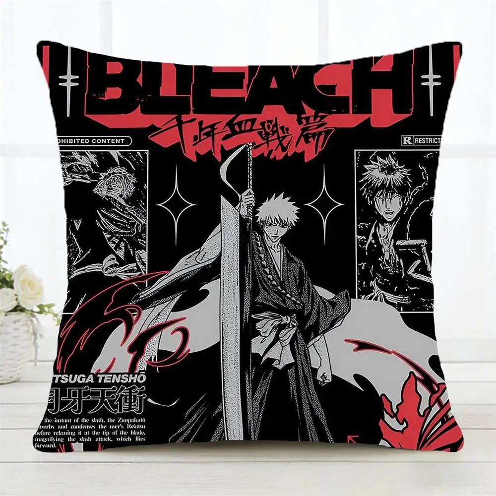 Anime Bleach Kissenbezug, modischer quadratischer Kissenbezug für Schlafzimmer, Sofa, Zimmer, Ins-Dekoration, Freizeit – Detail 8