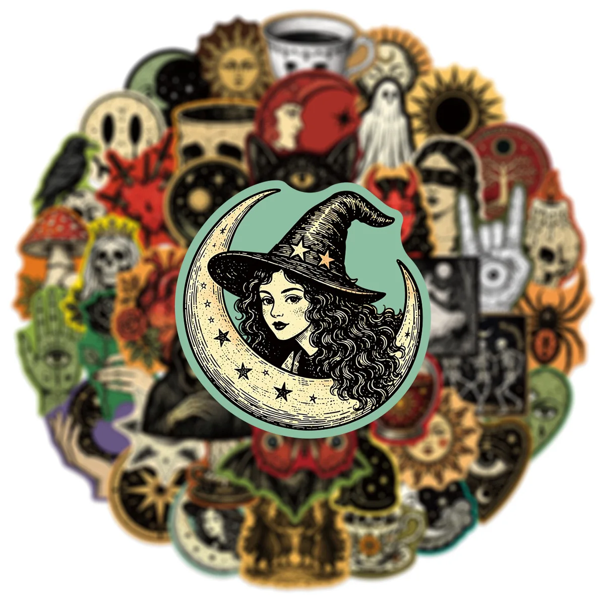50 Stück Vintage Gothic Ästhetische Graffiti-Aufkleber Wasserdichte Vinyl-Sticker für Gitarre, Notizbuch, Gepäck, Laptop – Detail 6