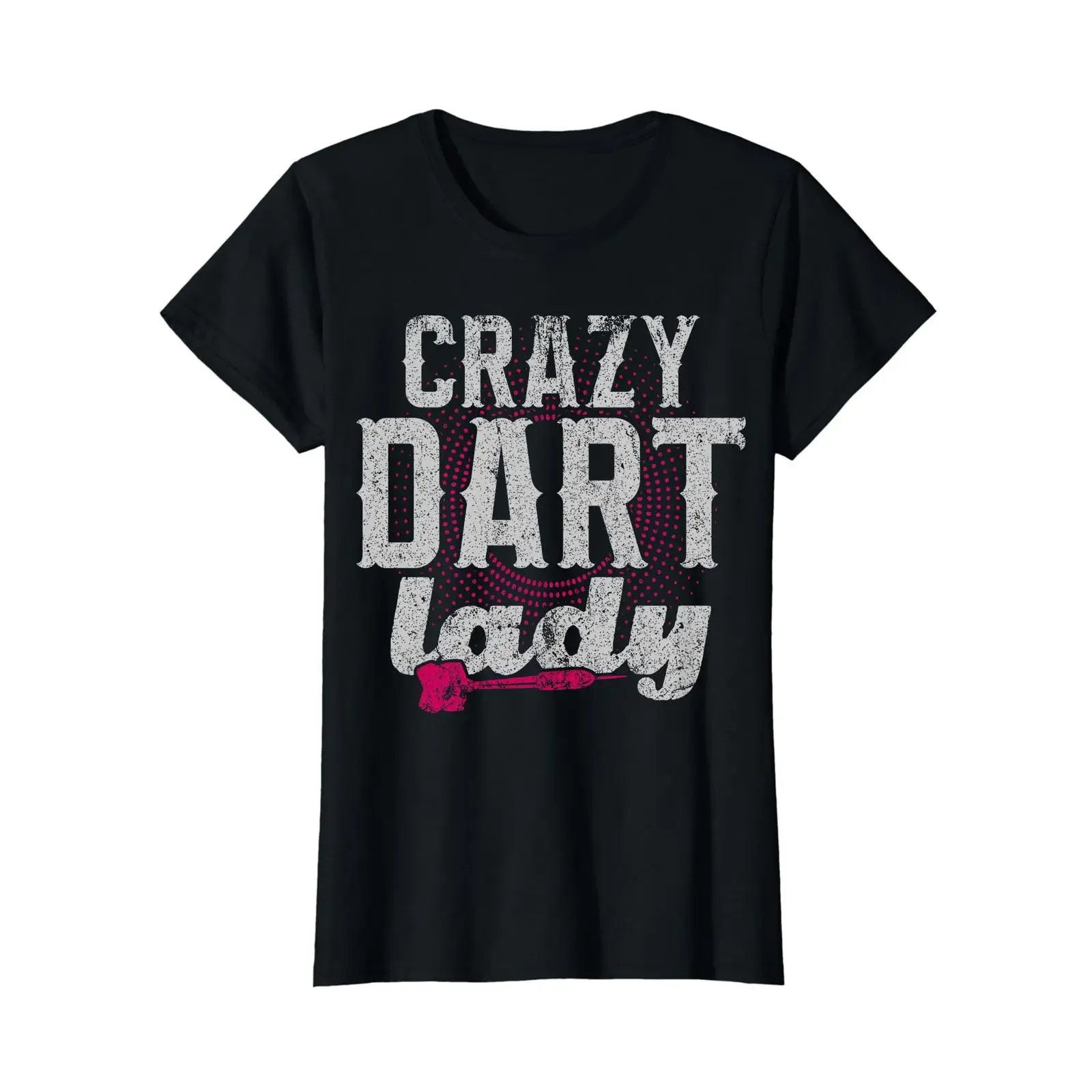 Crazy Dart Lady Dartboard T Shirt vintage Washed fashion Slightly Stretched Stylish streetwear Unisex designer clothes graphic