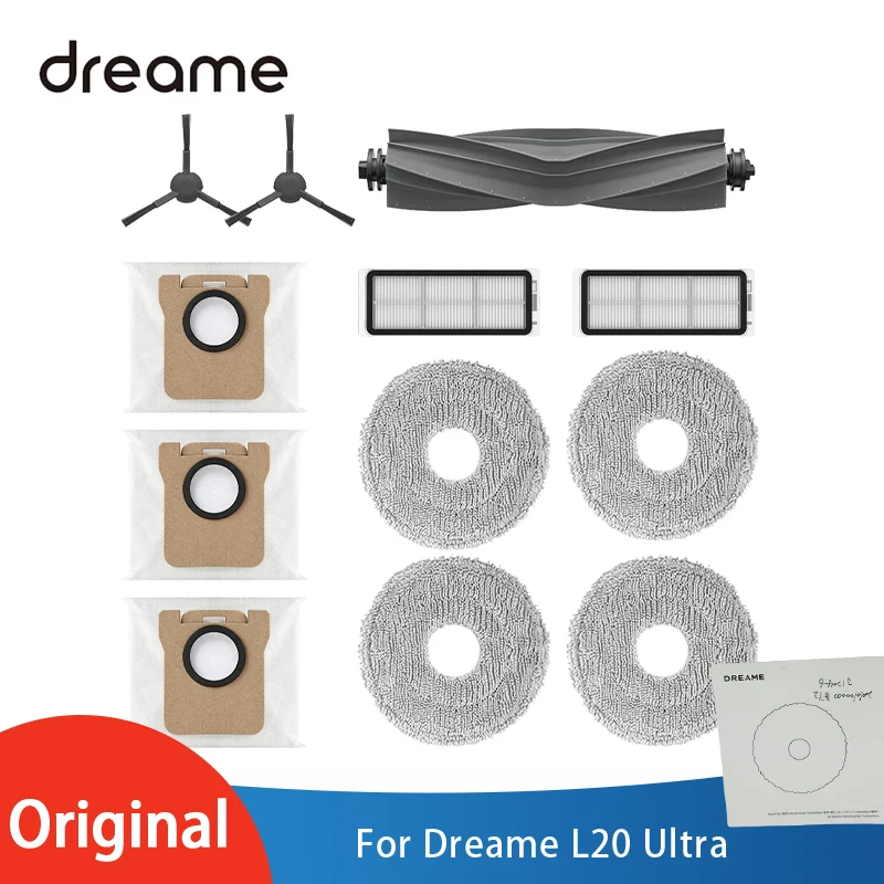 Original Optional Dreame L20 Ultra Robot Vacuum, roller brush, Filter, Dust bag, mop cloth, Side brush Accessorie