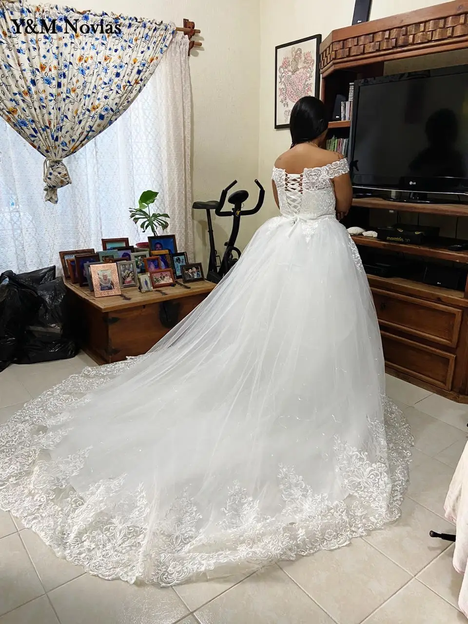 Real Vedio Luxury Lace Applique Plus Size Wedding Dress Embroidery 2025 New Long Train Sweetheart Bride Gown Vestidos De Noiva