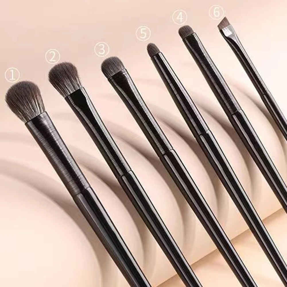 6pcs/lot Professional Makeup Brushes Eye Shadow Concealer Foundation Blusher Contour Shadow Soft Hair Smudge Makeup Beauty Tool