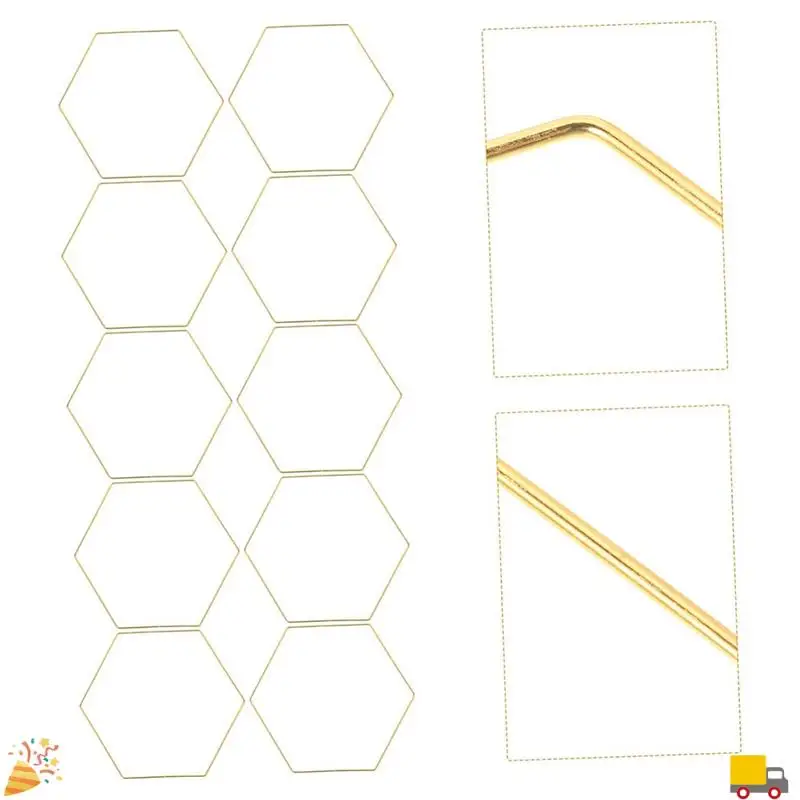 Gouden Bruiloft Krans Decor 10 Stuks Zeshoekige Dream Catcher Frame Levert Middelpunt