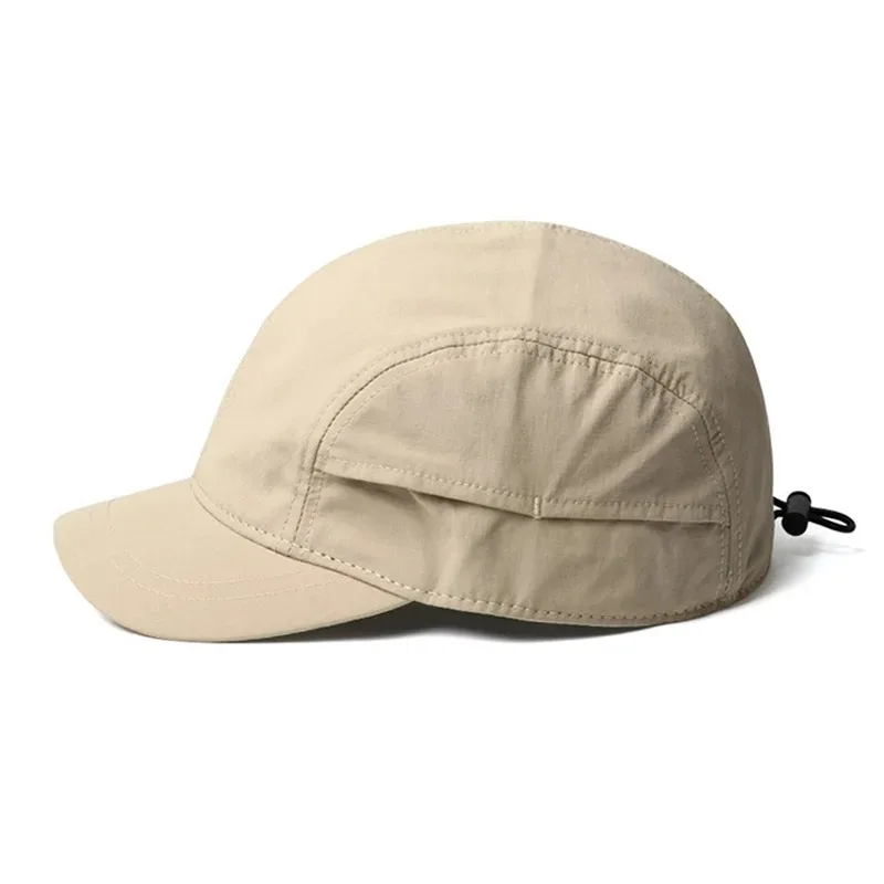 Short-brimmed Solid Color Baseball Cap  Lightweight Quick-Dry Polyester Adjustable Buckle Closure Sun Protection Breathable Brim