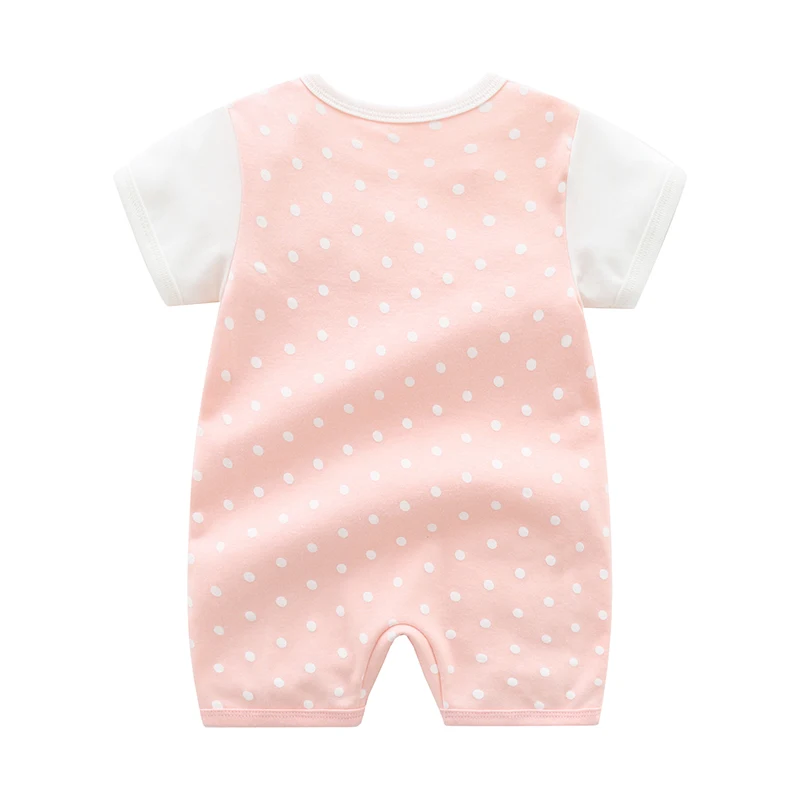 Ropa de algodón puro para niña, ropa bonita de manga corta, color rosa, para verano, 3-6-9 meses