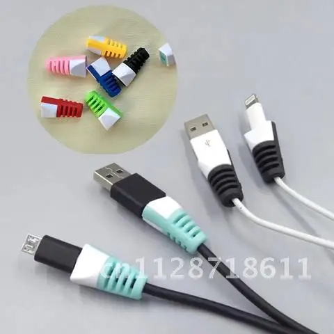 6 Pieces/lot Universal Charging Cable Protection Sleeve Data Line Protection Case Coil Protective Cover USB Earphone Protector