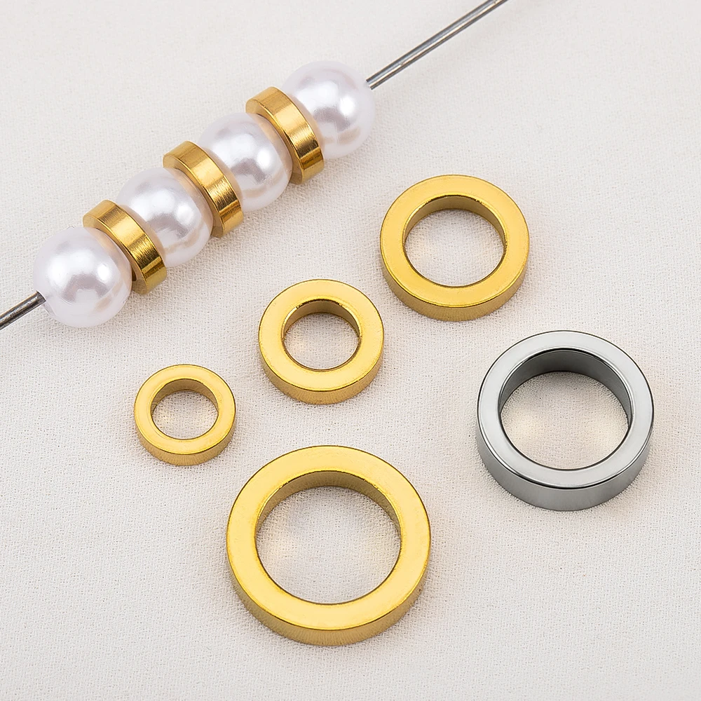 10Pcs Stainless Steel Large Hole Seamless Rings Smooth Round Closed Spacers for DIY Bracelet and Necklace Jewelry Making