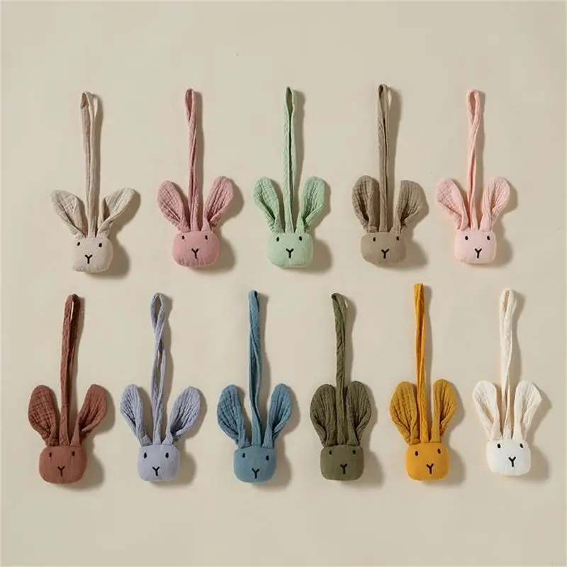 H055 Bunny for Baby Stroller Bunny Pacifier Clip Cotton Newborn Stroller Doller