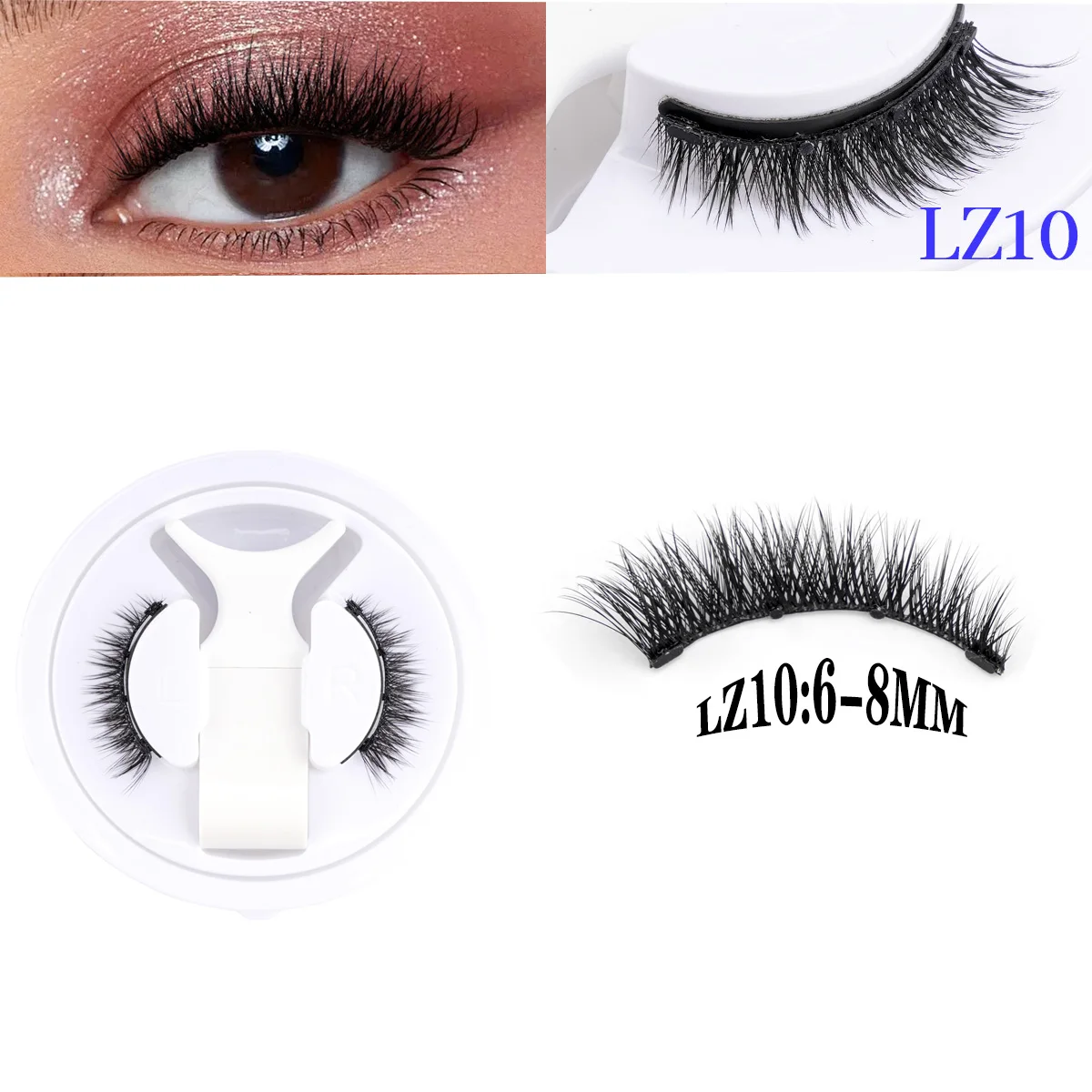 Magnetische wimpers Kit - 1 paar natuurlijke zachte nertsen pluizige herbruikbare valse wimperverlenging geen lijm nodig magneetband make-up tool