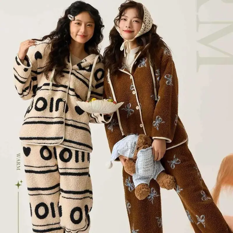 

Осень-зима, женские пижамы больших размеров, сохраняющие тепло, удобная одежда для сна, домашняя одежда, однотонная пижама с капюшоном, утепленная флисовая подкладка