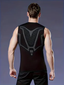 Sports vest men's summer ice silk quick drying thin fit fitness new running training tight top sleeveless 4