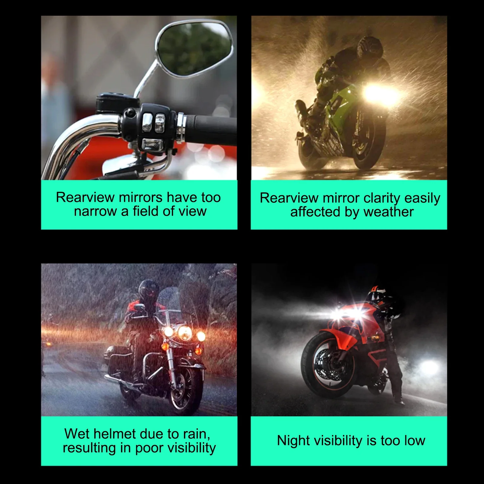 Motorcycle BSD Blind Spot Detection System 24Ghz Millimeter Wave Radar 15m Change Lane Safer Blind Spot Monitoring Assistant