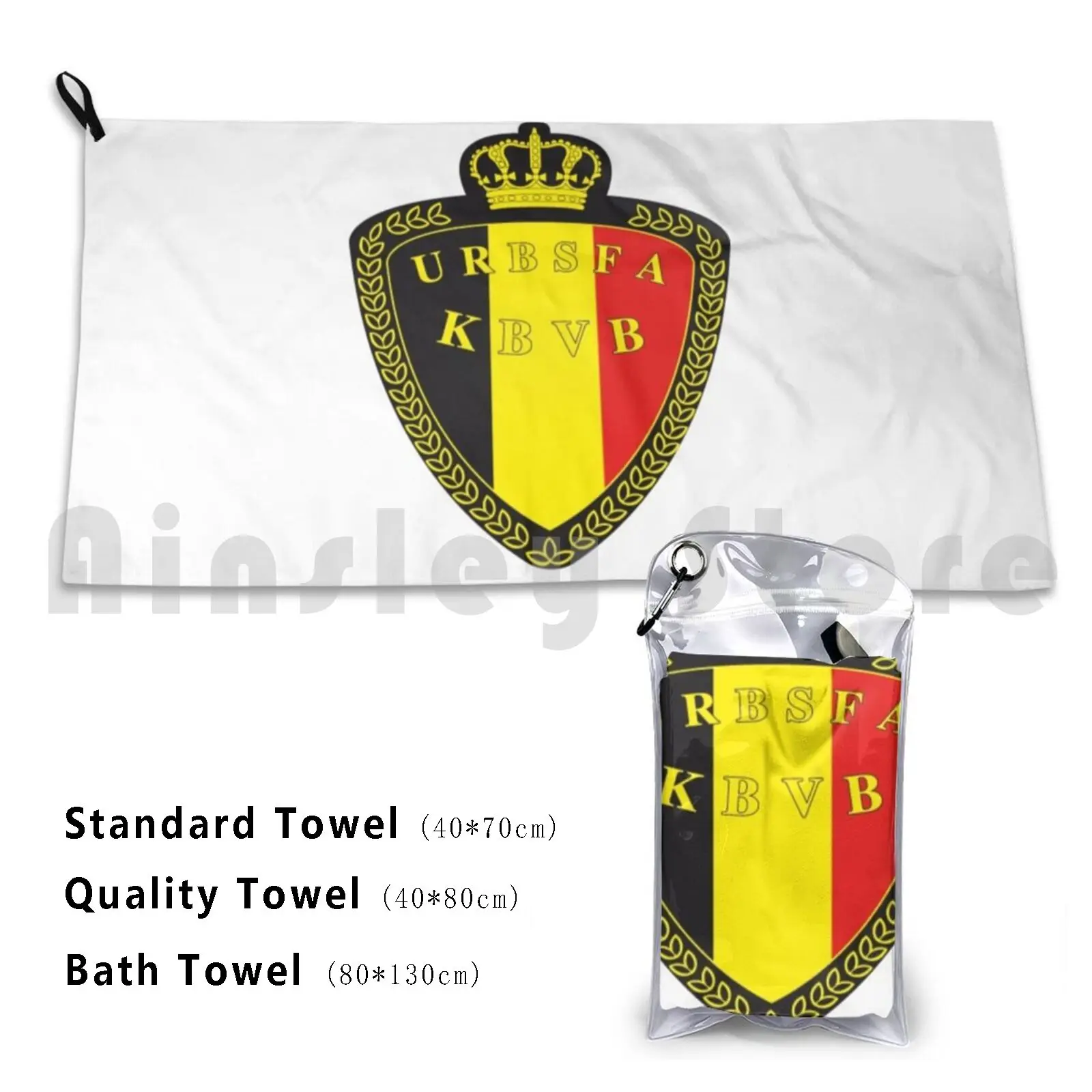 Belgium Bath Towel Beach Cushion Belgium Football Soccer Emblem Wk Logo