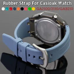 Rubber Strap for Casioak GA 2100 GA 2110 Sport Bracelet WatchBand Stainless Steel Buckle CasiOak GAB2100 Replacement  Wristband