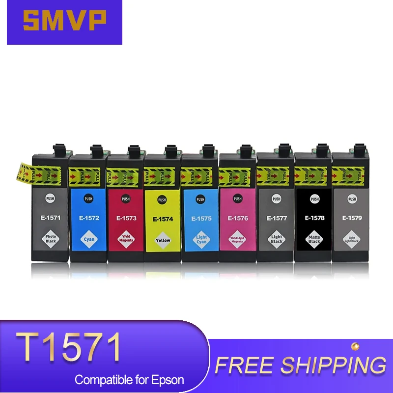 9 Colors Compatible Ink Cartridge Set T1571 T1579 for EPSON STYLUS PHOTO R3000 InkJet Printer with Chip