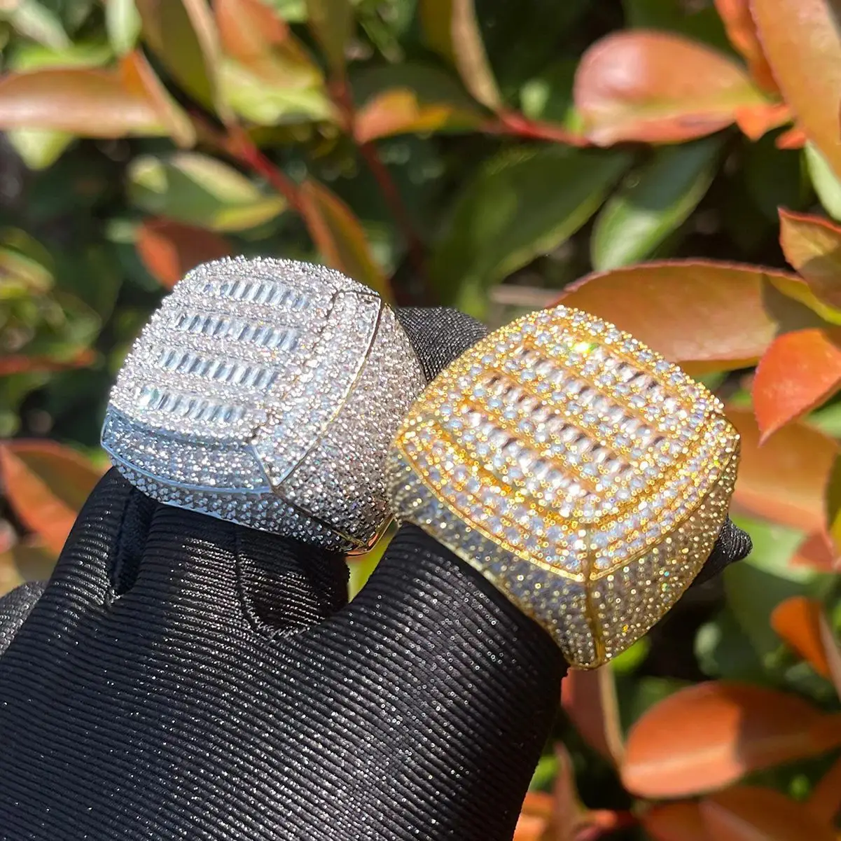 

Мужское кольцо Iced Out с позолотой, инкрустацией кристаллами CZ, в стиле хип-хоп, модное украшение, тренд 2026 года