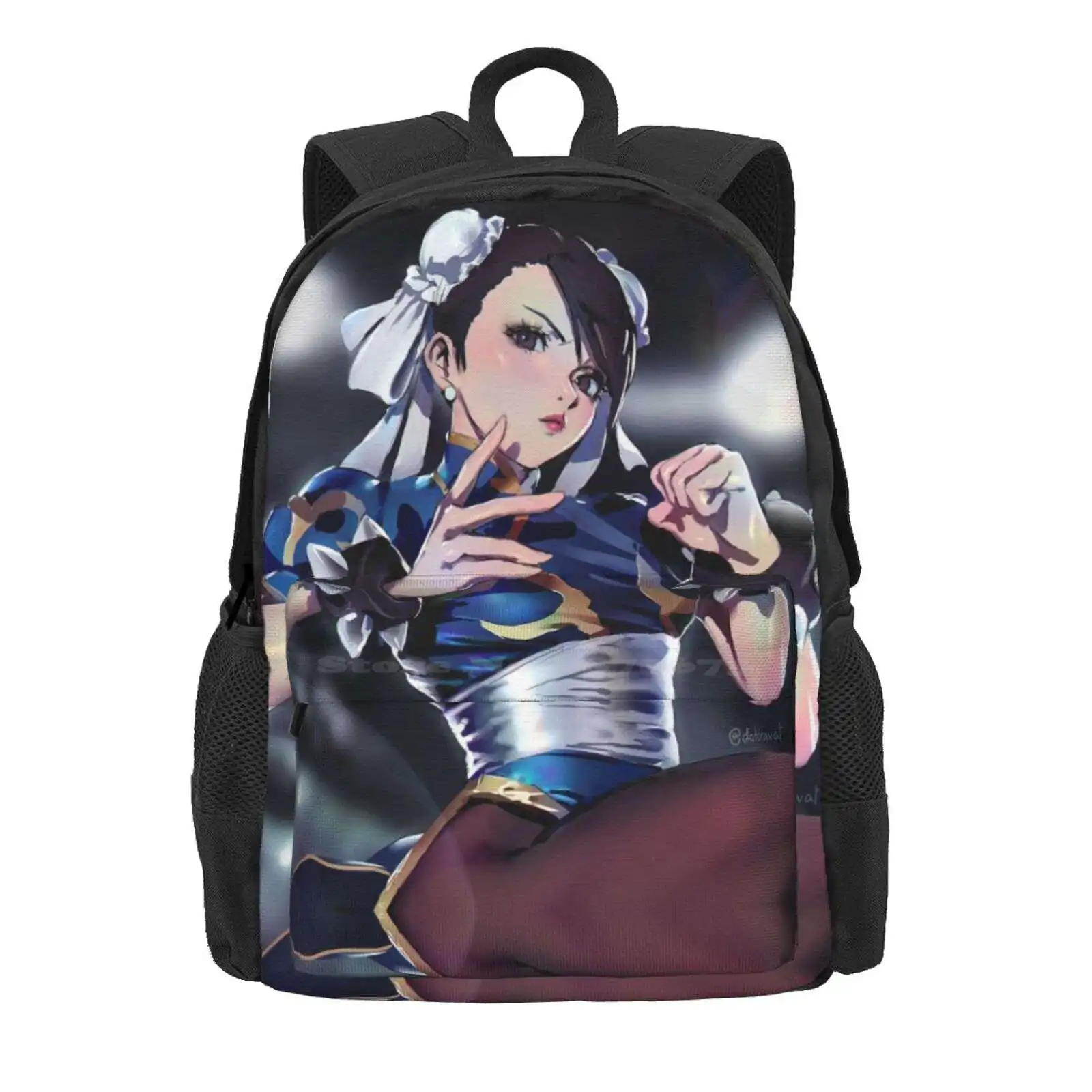 Chun li hot sale schult asche rucksack mode taschen fanart anime chun li