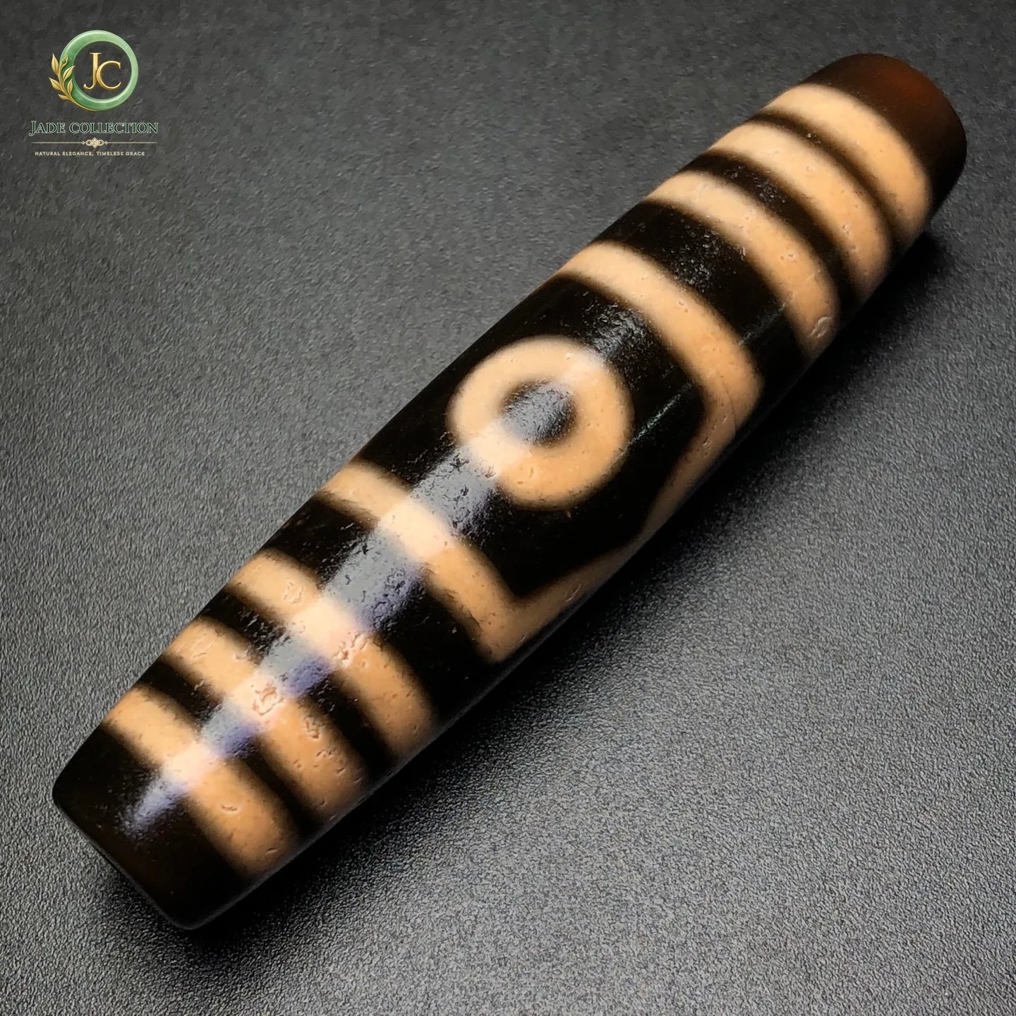 Rare Tibetan Buddhism Agate 3 Eyes Totem Dzi Bead Amulet Necklace Pendant G3636