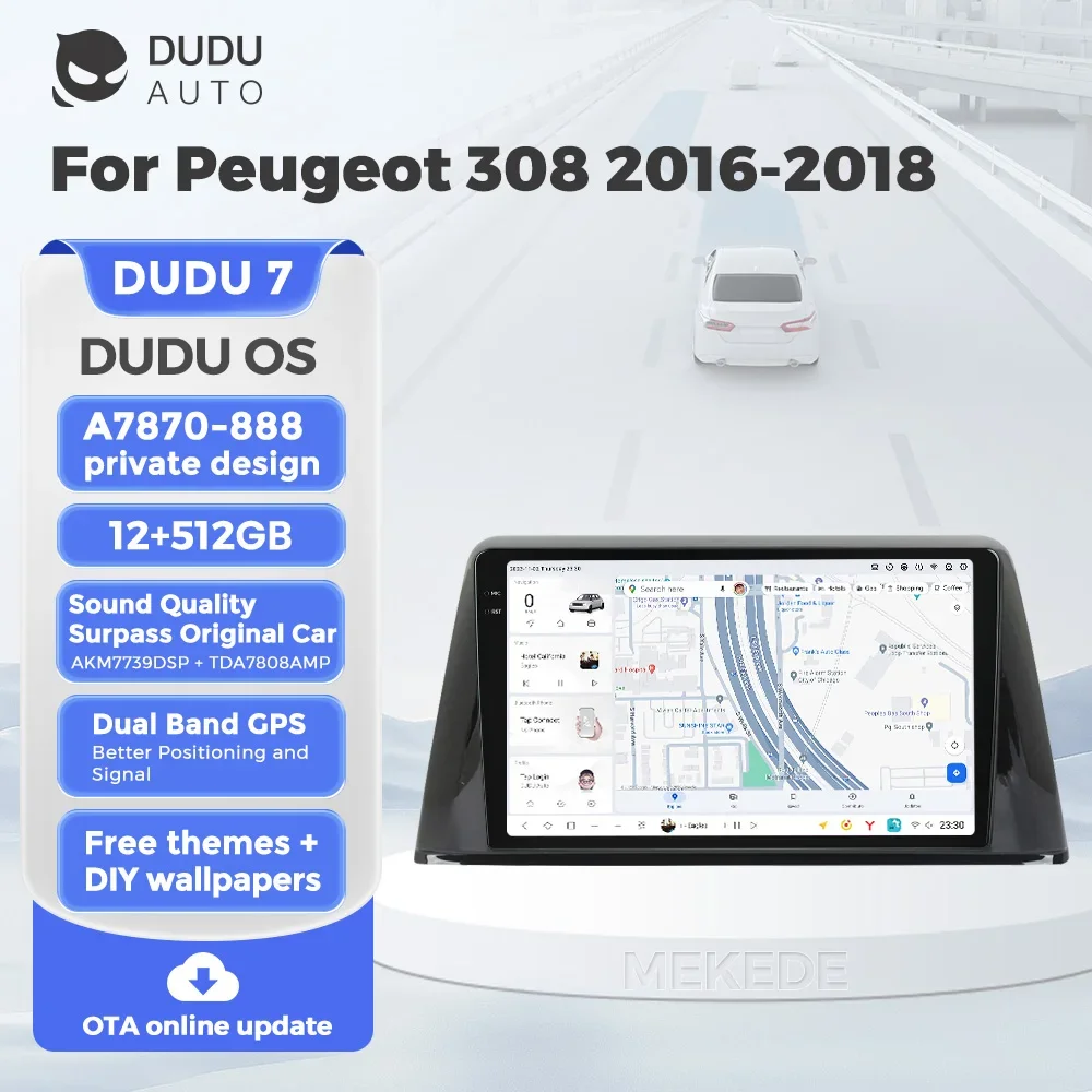 DUDU7 A7870 YL888 12+512G Android Car Radio Auto Smart Systems For Peugeot 308 2016-2018