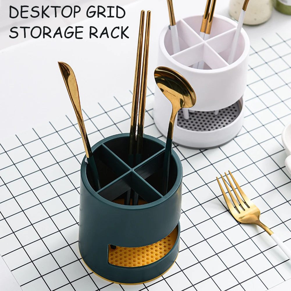 Desktop Tableware Storage Box With Multi-Grid Household Spoon Chopstick Storage Box For Kitchen Bathroom