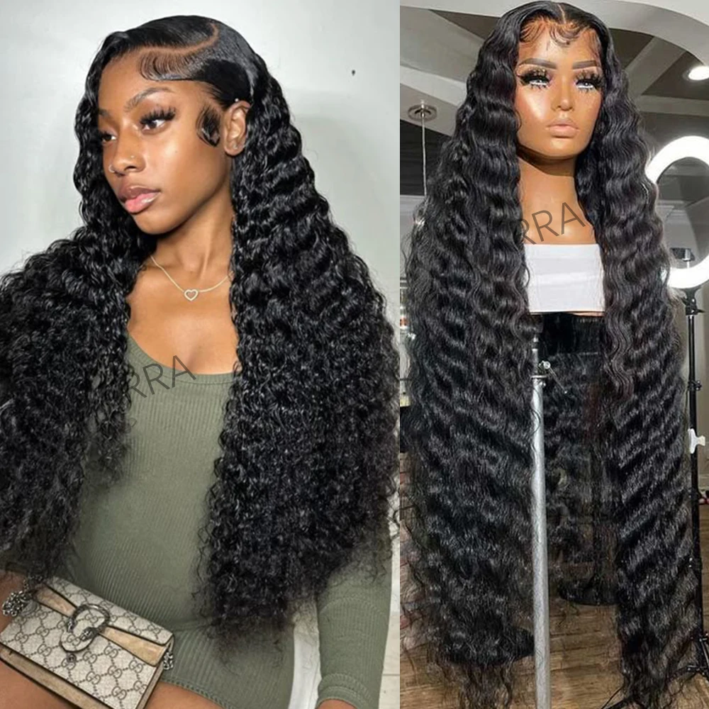 

30 34Inches 13x6 Deep Wave Human Hair Wig 13x4 Pre Plucked Lace Frontal Hair Wig 7x5 Glueless Curly Lace Front Human Hair Wigs