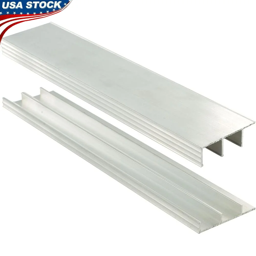 

Aluminum Sliding Door Track System 4ft Upper Lower Track 1/2in Glass Wood Door Panels Easy Installation Smooth Operation