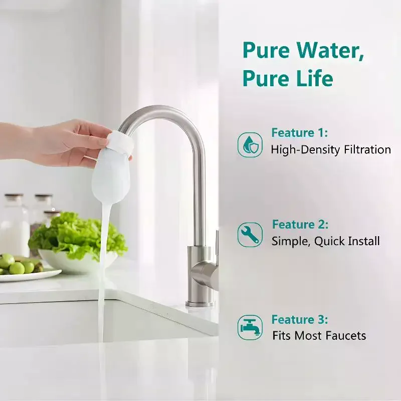 Faucet Filter Cotton 6 Layer Prevent Splashing in Tap Water with Filter for Sand Rust Scale Suitable for Kitchen Basin