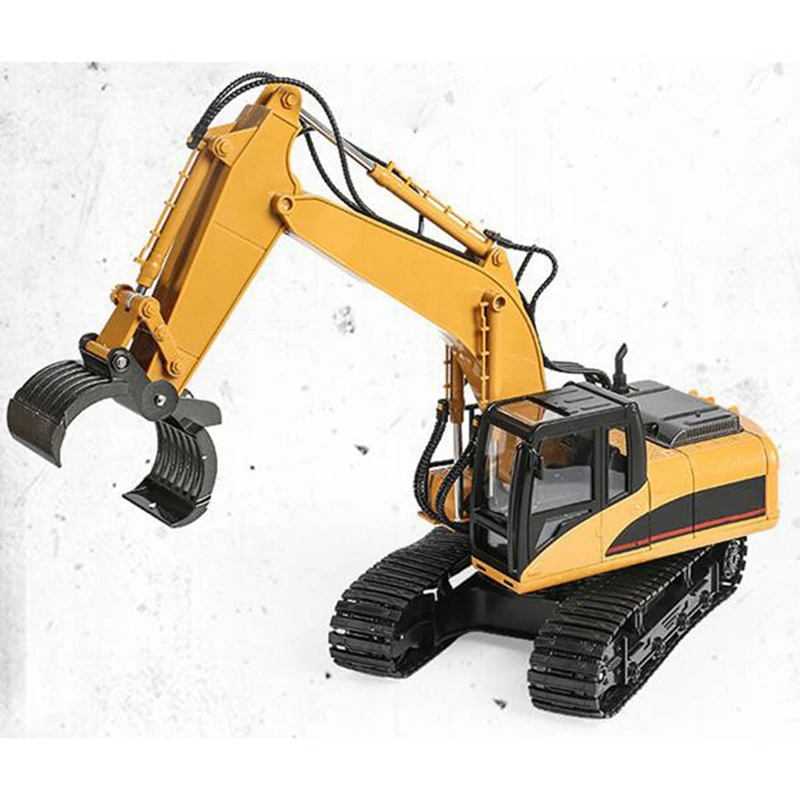 Best-Metal 570 Simulation Claw Gripper Pickup Hand For Huina 570 1570 Excavator Toys 1/14 16 Channel RC Car Parts,Black