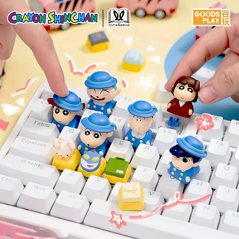 

Crayon Shin-Chan 3D Keycap Blind Box Anime Action Bus Cute Keyboard Decor Mechanical Keyboard Accessories Surprise Gift