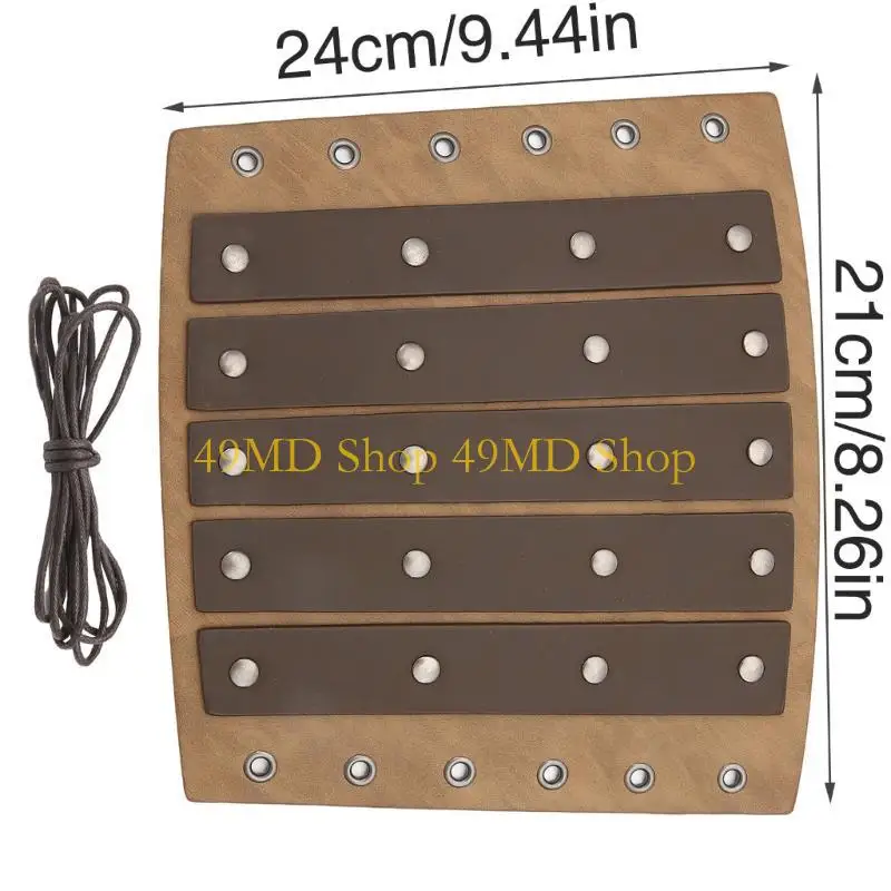 49MD Metal Rivets Wrist Guard Male Role Play Medieval Knight Boxing Wristbands Adjustable Grommets Gauntlets Arm Armors - view 6