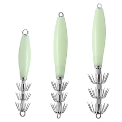 1 pc large three-layer squid hook, deep-sea squid jig hook, multi claw wooden shrimp hook, sea fishing hook, three models