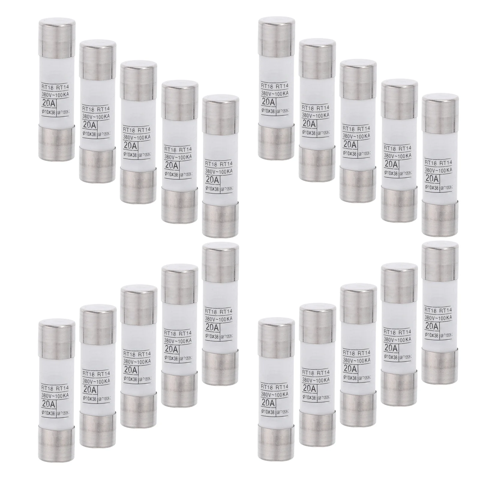 

20Pcs Ceramic Tube Fuse Fast-Blow 0.4x1.5 Inch High-Speed Circuit Protection for Motor Electronics Amplifier Laboratory Device