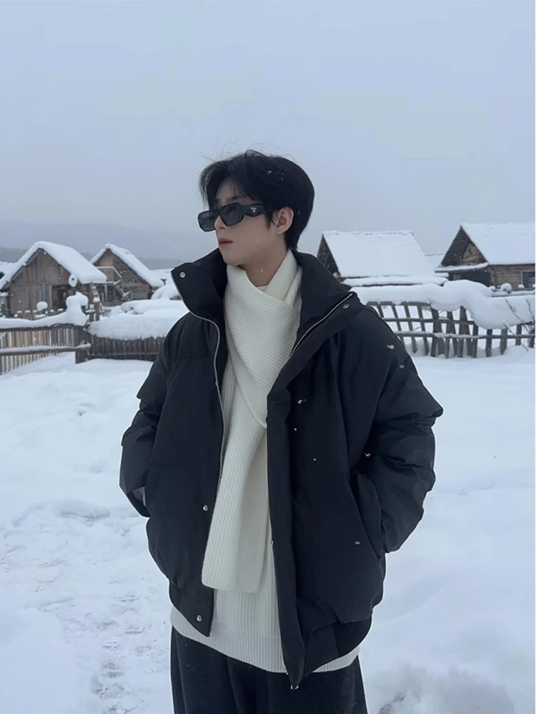 

Мужская зимняя куртка Cleanfit American Style из искусственной кожи с воротником-стойкой, утепленная хлопком, теплая, короткая, с эффектом высококачественного хлопка