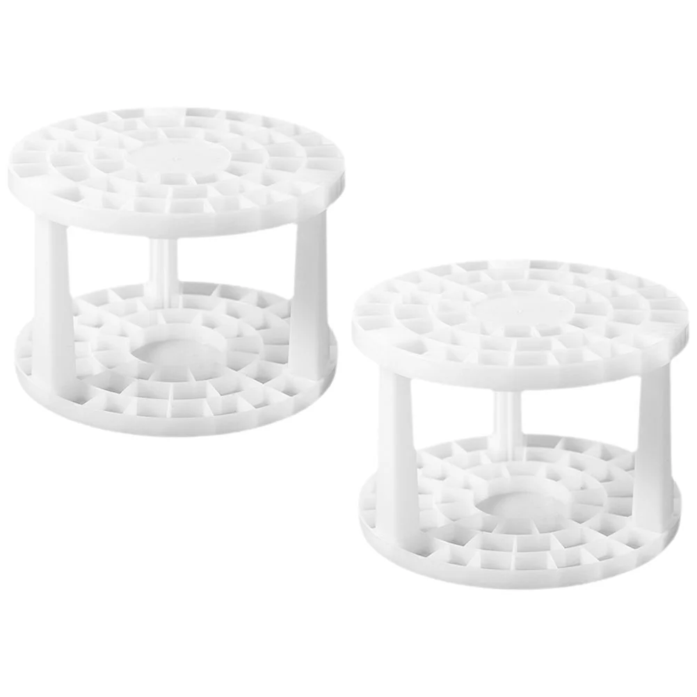 2 Pcs Gel Pen Round Brush Storage Rack Pencil Porous Bucket Holder 2pcs/pack (white) Office Paint Plastic Paintbrush