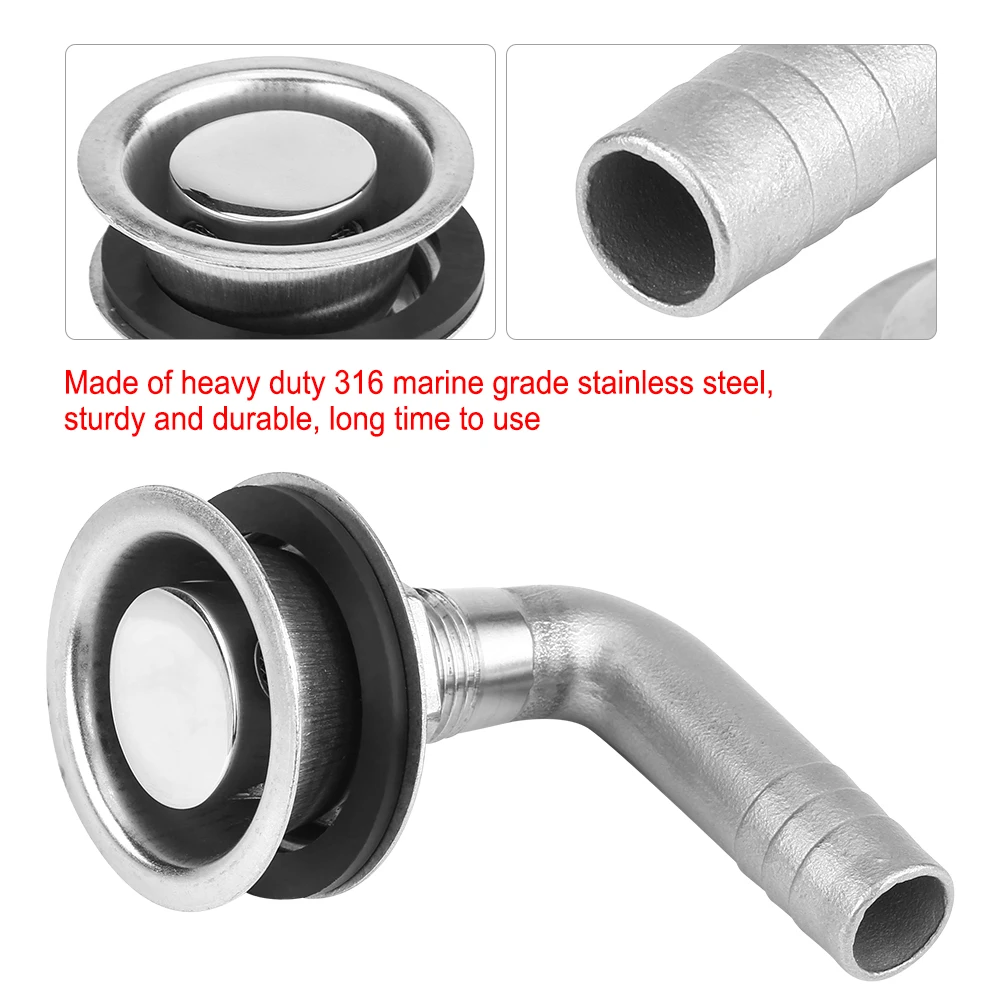 فتحة تهوية خزان غاز وقود القوارب ، 90 درجة من الفولاذ المقاوم للصدأ ، فتحة تهوية خزان الغاز للخرطوم #5