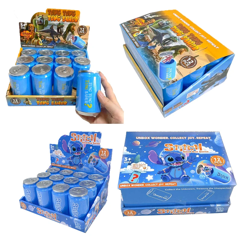 

Stitch Soda Can Blind Box Figurine Keychain Blind Box Ornament Figurine Trendy Toy Pendant Accessory Gift For Kids