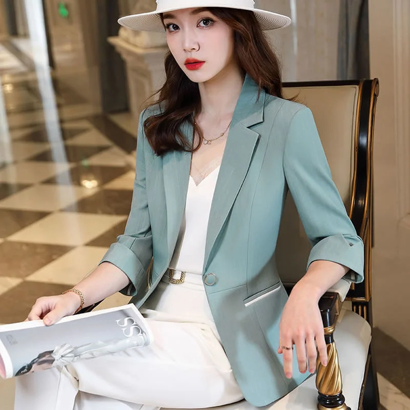 Women Spring Korean Version Of Solid Color Small Suit Jacket 2023 New Ladies' Fashion Temperament Slim Casual Little Suit Jacket